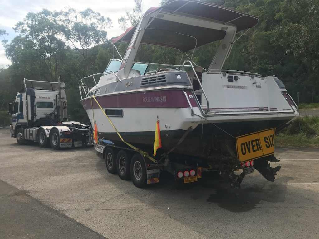 Interstate trailer boat transport service launch